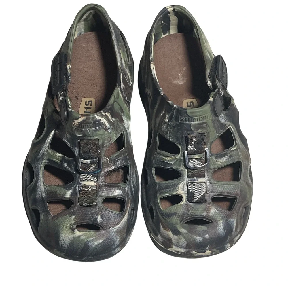 Shimano Evair Marine Sandals Camo Fishing Boat Water Shoes Mens 5 Womens‎ 7
